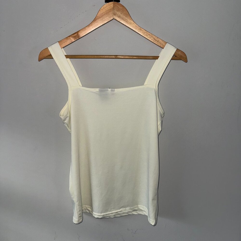 New Directions Square Neck Ivory Cream Basics Tank Top Women's Size Small S - Picture 4 of 4